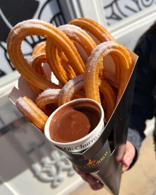 Fresh churros with dipping sauce