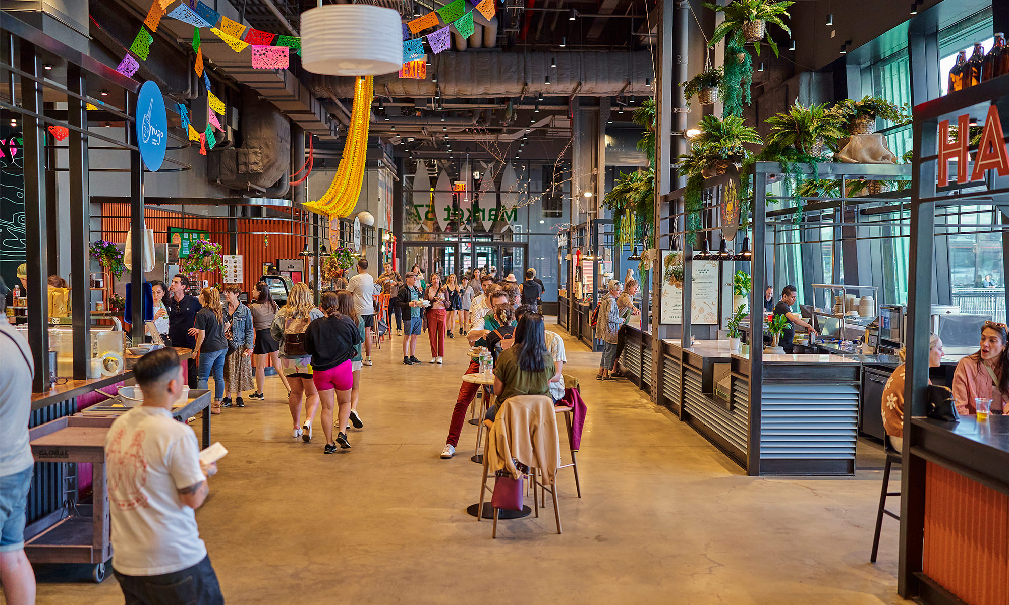 Food stalls inside Market 57