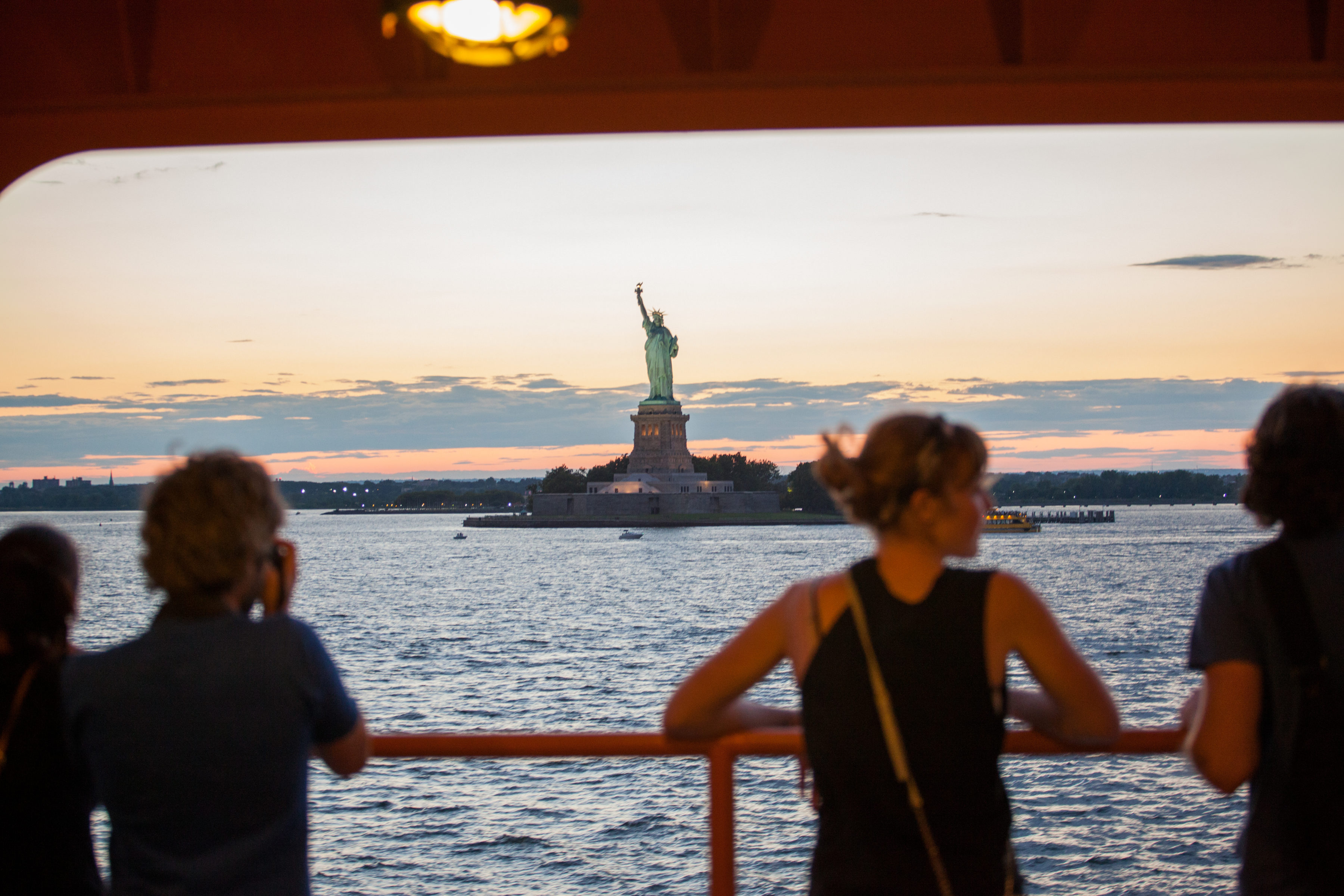 Ferry approaching Liberty Island